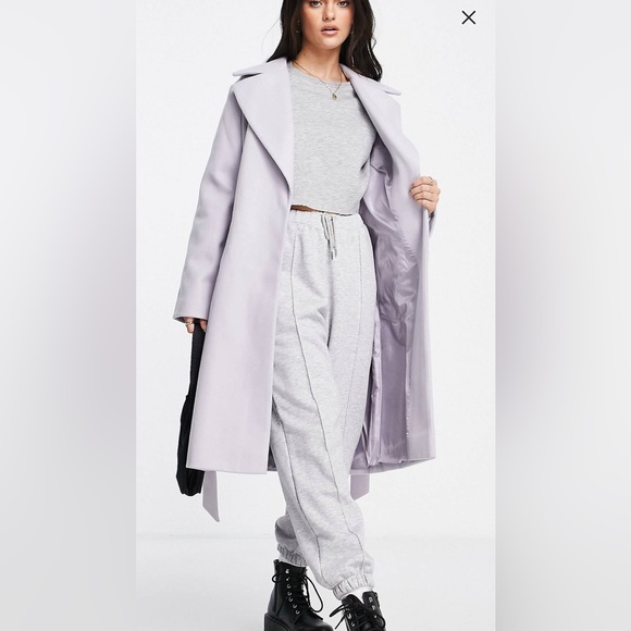 Miss Selfridge Jackets & Blazers - Miss Selfridge Midi Coat in Purple